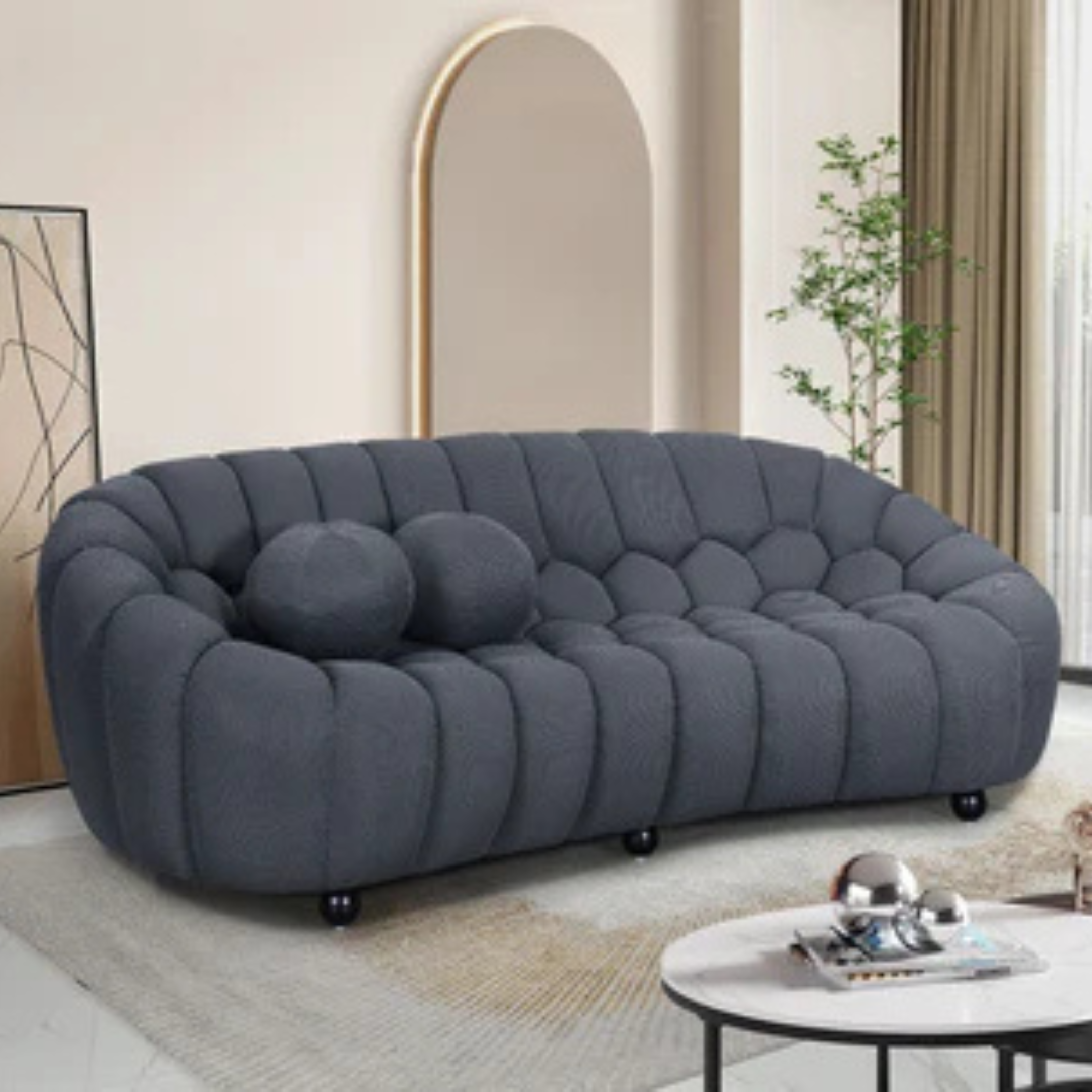 Bella Sofa 3 Seater (Grey)